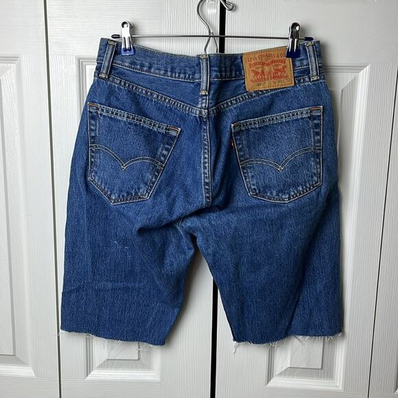 Levi’s 505 Cutoff Jean Bermuda length Shorts Dark Blue 30 - Picture 7 of 9